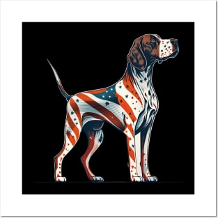 Pointer dog 4th of July Posters and Art